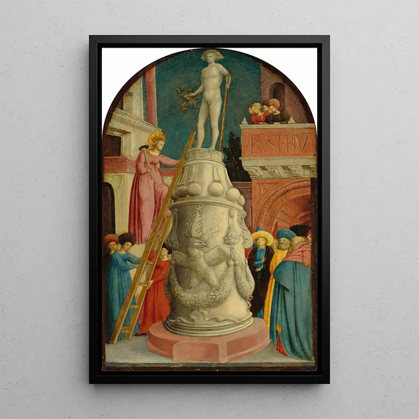 Sainte Apollonie détruisant une idole païenne - Giovanni d'Alemagna — kehystetty taideteos seinällä