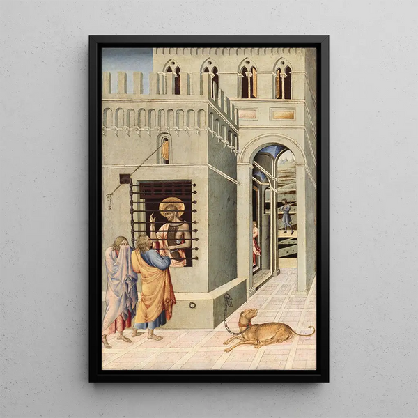 Giovanni di Paolo - Saint John the Baptist in Prison Visited by Two Disciples.webp
