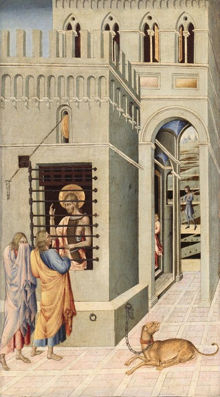 Giovanni di Paolo - Saint John the Baptist in Prison Visited by Two Disciples.webp