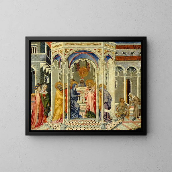 La Présentation du Christ au Temple - Giovanni di Paolo — kehystetty taideteos seinällä