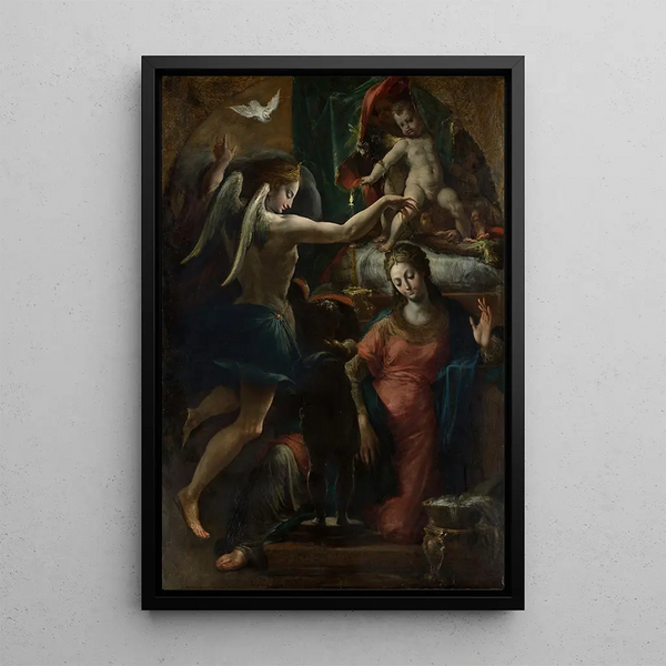L'Annonciation - Girolamo Mazzola Bedoli — kehystetty taideteos seinällä