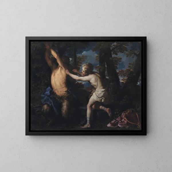 Apollon dépouillant Marsyas - Girolamo Troppa — kehystetty taideteos seinällä