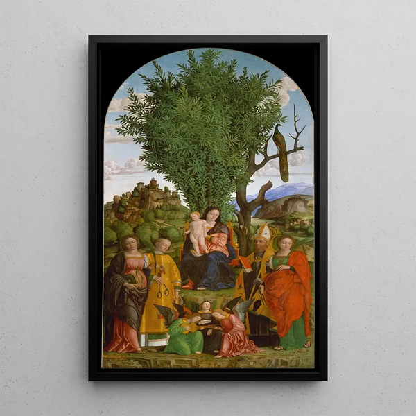 Vierge à l'Enfant avec saints - Girolamo dai Libri — kehystetty taideteos seinällä