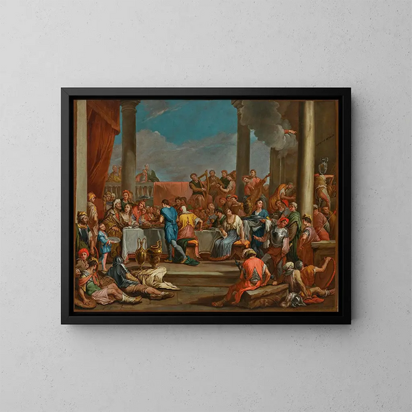 Le Festin de Balthazar - Giulio Carpioni — kehystetty taideteos seinällä