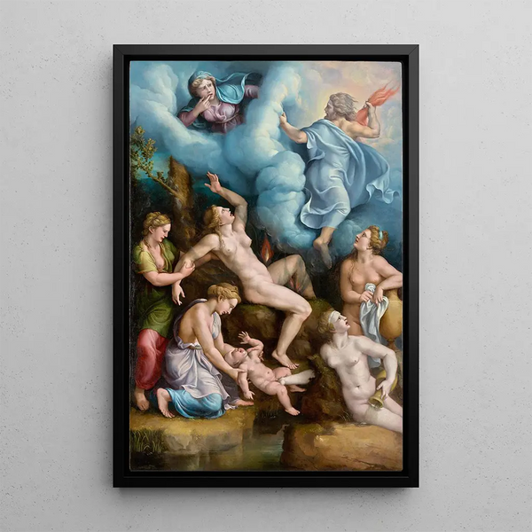 La Naissance de Bacchus - Giulio Romano — kehystetty taideteos seinällä