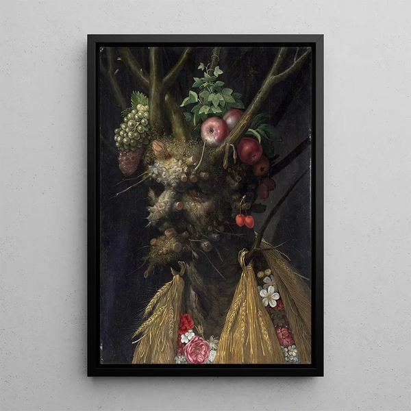 Neljä vuodenaikaa yhdessä päässä - Giuseppe Arcimboldo — kehystetty taideteos seinällä