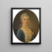 Portrait d'une dame portant une robe bleue et un col en dentelle - Giuseppe Baldrighi — kehystetty taideteos seinällä