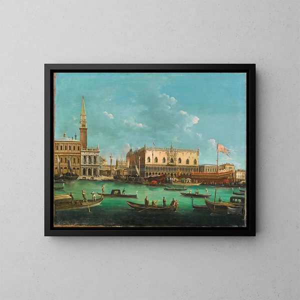 Le Bucintoro au Molo de Venise le jour de l'Ascension - Giuseppe Bernardino Bison — kehystetty taideteos seinällä