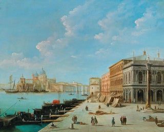 Giuseppe Bernardino Bison - The Molo looking towards the Zecca with the column of Saint Teodoro Venice.webp