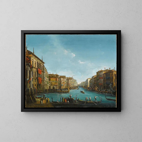 La régate sur le Grand Canal à Venise - Giuseppe Bernardino Bison — kehystetty taideteos seinällä