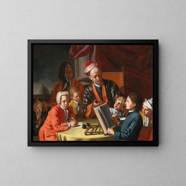 La Leçon - Giuseppe Bonito — kehystetty taideteos seinällä