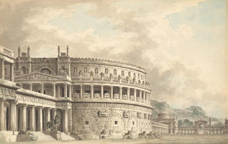 Giuseppe Borsato - Architectural Fantasy of a Magnificent Ancient Mausoleum.webp