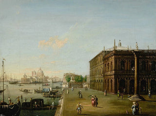 Giuseppe Borsato - Venice a view of the Molo with the Libreria.webp