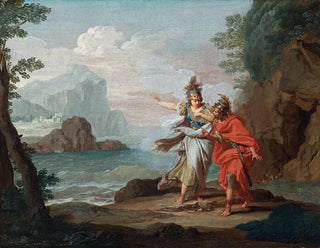 Athena-maalaus, joka ilmestyy Ulyssesille paljastaakseen Ithakan saaren - Giuseppe Bottani — näkymä teoksesta