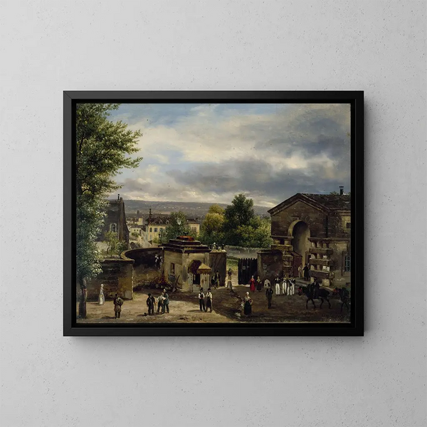 La barrière de la rue Royale à Montmartre - Giuseppe Canella — kehystetty taideteos seinällä