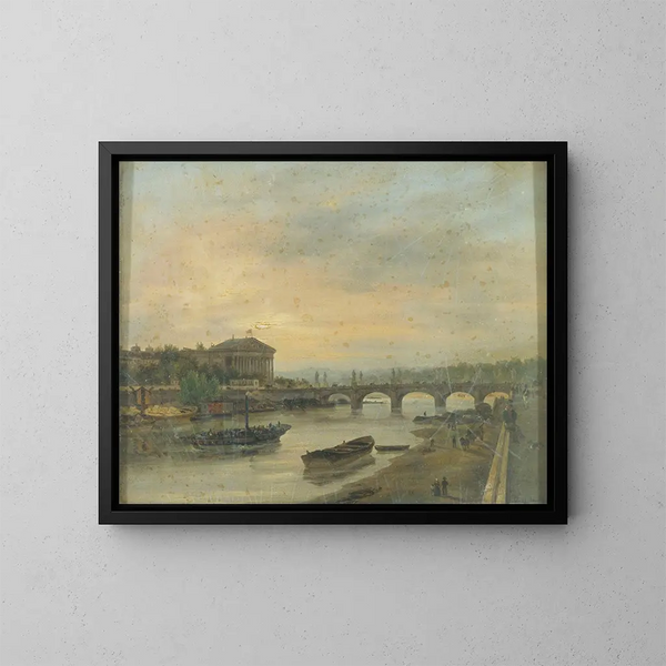 Le Palais Bourbon et le pont Louis XVI, pont de la Concorde - Giuseppe Canella — kehystetty taideteos seinällä