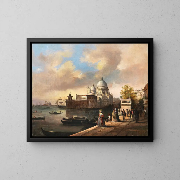 Entrée de Venise aux Giardini Reali - Giuseppe Canella — kehystetty taideteos seinällä
