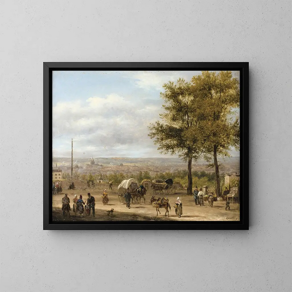 Vue des hauteurs de Paris - Giuseppe Canella — kehystetty taideteos seinällä