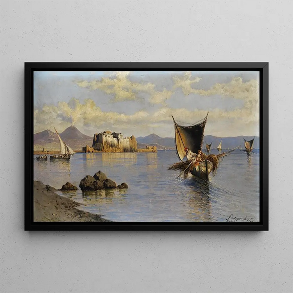Giuseppe Carelli - Bucht von Neapel mit Castel dellOvo.webp