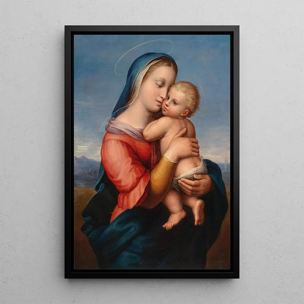Tempi Madonna Raphaelin mukaan - Giuseppe Mazzolini — kehystetty taideteos seinällä