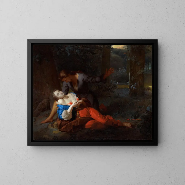 Céphale et Procris - Godfried Schalcken — kehystetty taideteos seinällä