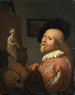 Portrait of an Artist in His Studio - Godfried Schalcken — näkymä teoksesta