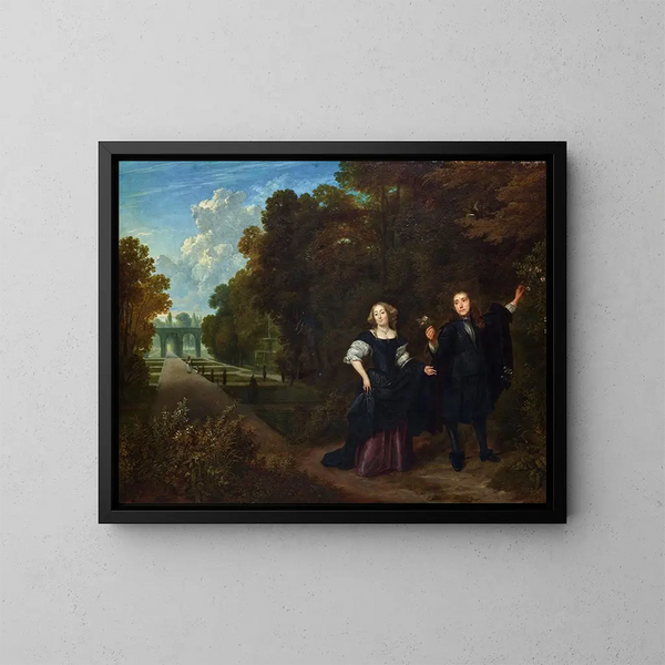 La Promenade - Gonzales Coques — kehystetty taideteos seinällä