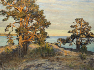 Gottfrid Kallstenius - Coastal landscape at sunset.webp