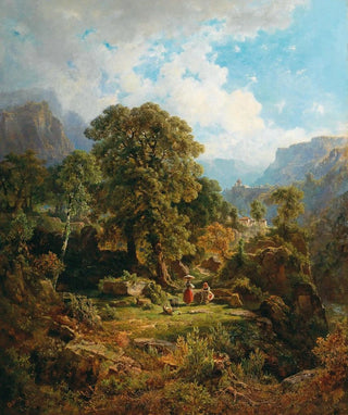 Gottfried Seelos - A landscape in the Fassa Valley South Tyrol.webp