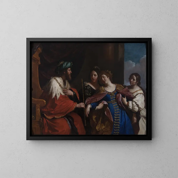 Esther devant Assuérus - Guercino — kehystetty taideteos seinällä