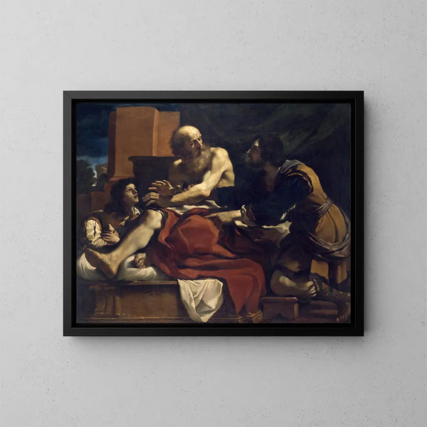 Jacob siunaamassa Joosefin poikia - Guercino — kehystetty taideteos seinällä