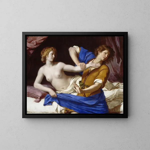 Joseph ja Potifarin vaimo - Guercino — kehystetty taideteos seinällä