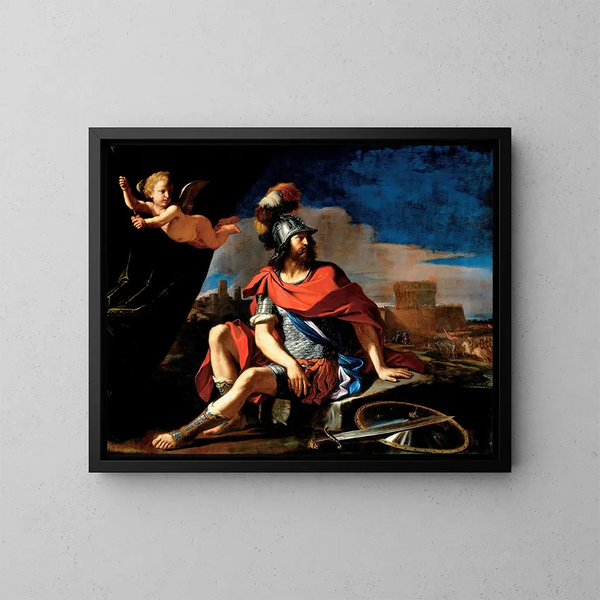 Mars avec Cupidon - Guercino — kehystetty taideteos seinällä