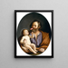 Pyhä Joosef ja Jeesus-lapsi - Guercino — kehystetty taideteos seinällä