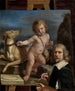 Guercino - Amor Fedele - itsekuva taulun edessä — näkymä teoksesta