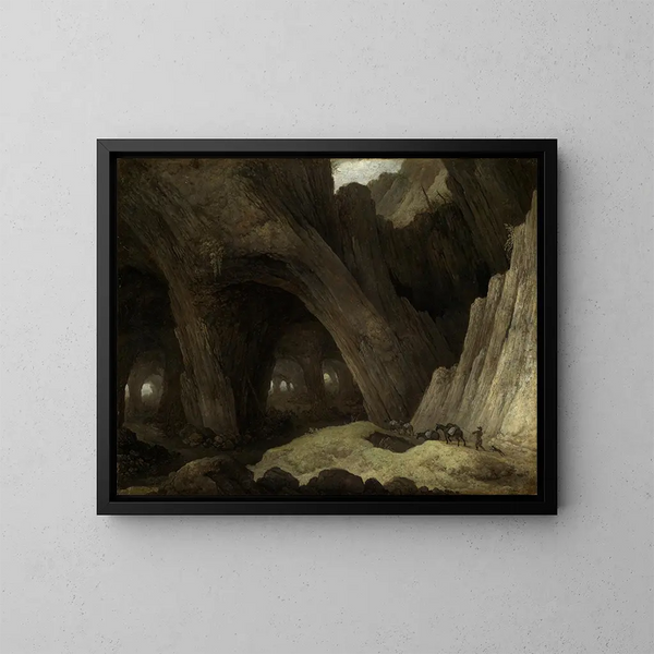 Grotte avec muletiers - Guillam Dubois — kehystetty taideteos seinällä