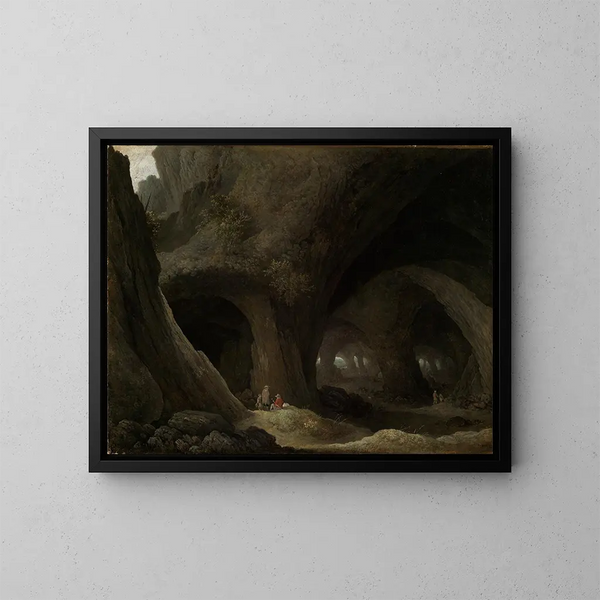 Grotte avec des bergers reposant - Guillam Dubois — kehystetty taideteos seinällä