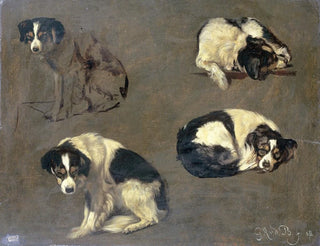 Guillaume Anne van der Brugghen - Four Studies of a Dog.webp