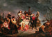 Gustaf Wappersin Maalaus Lähtö Amerikkaan tai Mayflowerin lastaus - Reproduction — näkymä teoksesta