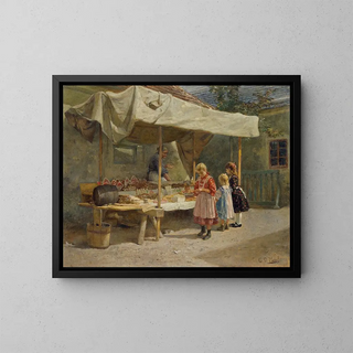 Au stand de pain d'épices - Gustav August Hessl — kehystetty taideteos seinällä