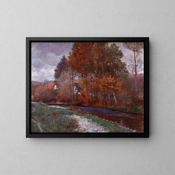 Sur la Krems - Gustav Bamberger — kehystetty taideteos seinällä