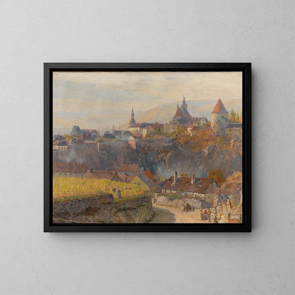 Näkymä Kremsistä Wachau-alueella - Gustav Bamberger — kehystetty taideteos seinällä