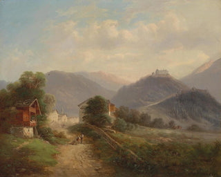 Gustav Barbarini - Blick auf die Festung Hohenwerfen im Pongau.webp