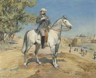 Gustav Bauernfeind - A Horseman By A Jerusalem Gate.webp