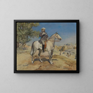 Gustav Bauernfeind - A horseman by a Jerusalem Gate (Case Conflict).webp