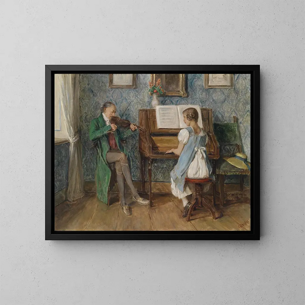 Musiikki de salon - Gustav Igler — kehystetty taideteos seinällä