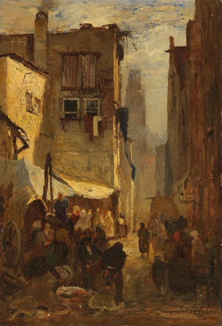 Gustav Schnleber - Belebter Stadtwinkel.webp