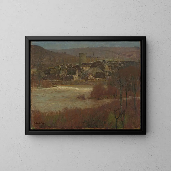 Besigheim sur le Neckar - Gustav Schönleber — kehystetty taideteos seinällä
