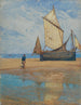 Voilier à marée basse sur la plage - Gustav Schönleber — näkymä teoksesta