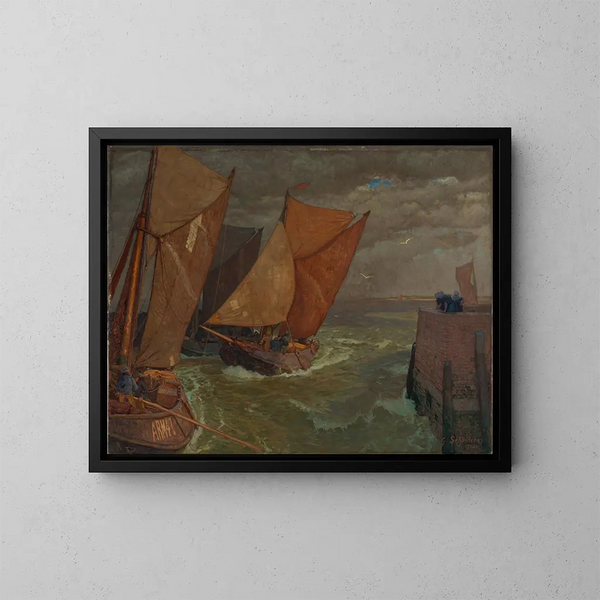 Entrée du port de Vlissingen - Gustav Schönleber — kehystetty taideteos seinällä